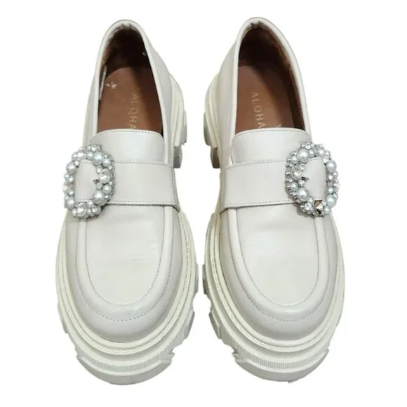 Alohas Trailblazer Crystal Beige Loafer Shoe EU 42 /US 11-11.5 - Picture 2 of 16